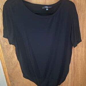 Lulu’s Black Short Sleeve Women's Bodysuit Large